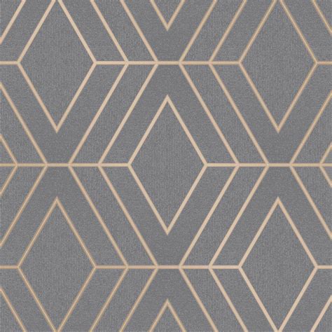 geometric metallic Fabric, Wallpaper and Home Decor 